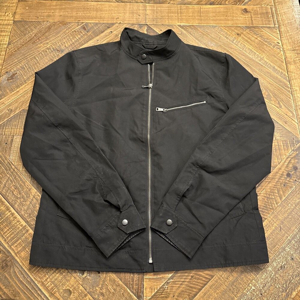 Banana Republic Mens Large Black Lightweight FullZip Bomber Jacket Casual